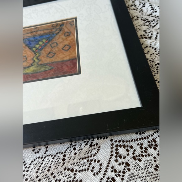 Martini glass print by Carolyn Oltman matted and framed art.#2 11 by 11 inches - Picture 6 of 8